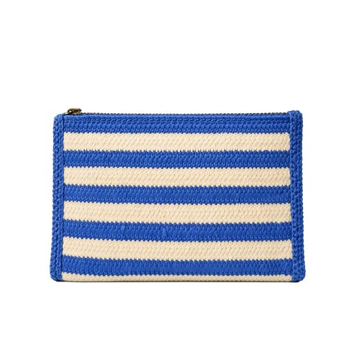 Blauw gestreepte clutch
