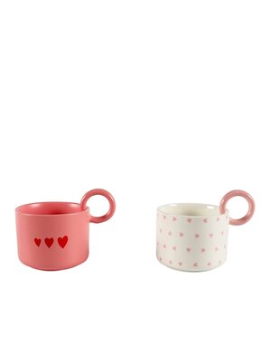 Hartvormige mokken 23x9,5x3cm - set van 2