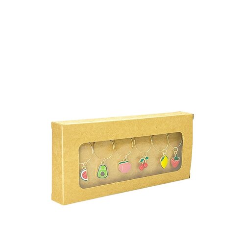 Groente- en fruitglasmerken - set van 6