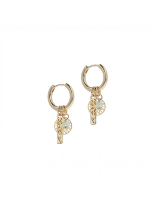 IVY Zomer: Ivy oorbellen - Gouden munten hoops