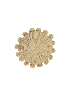 Lyna Sierkussen Rond met kwastjes beige Lyna Sierkussen Rond met kwastjes beige