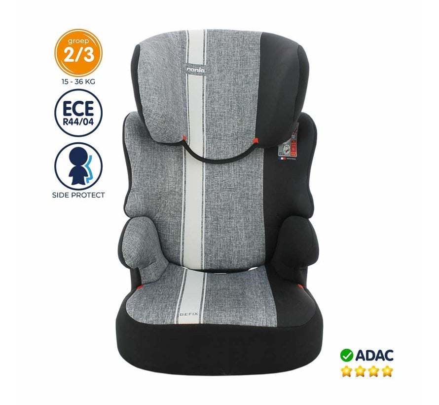 Car seat Befix - Highbackbooster Group 2 and 3 - Grey