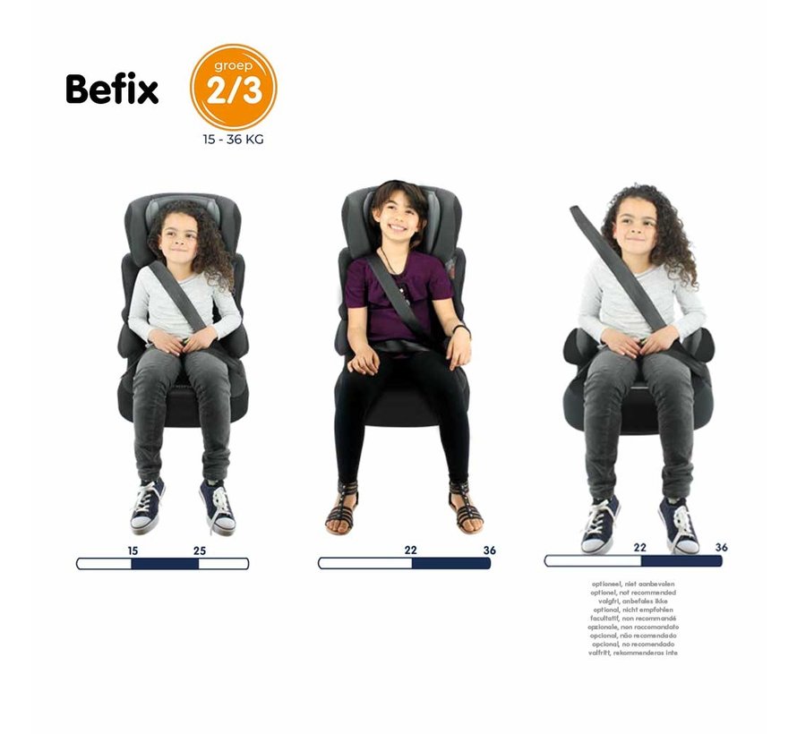 autostoel Befix - Kinderautostoel - groep 2 en 3 - Grijs
