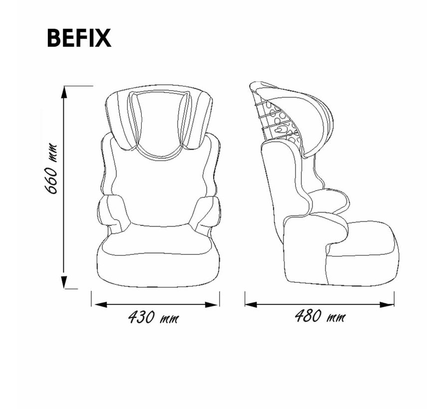 autostoel Befix Linea - groep 2 en 3 - 15 tot 36 kg - Grijs, Wit