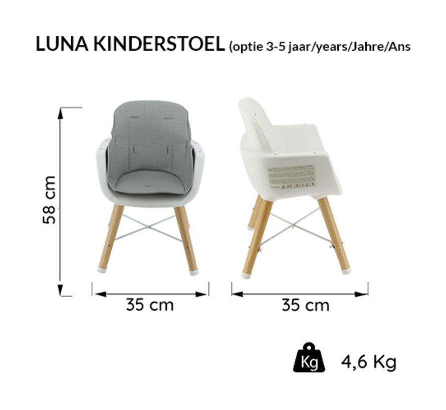 Luna Kinderstoel - 2 in 1 - meegroeistoel - Camel, Zwart - vanaf 6 maanden