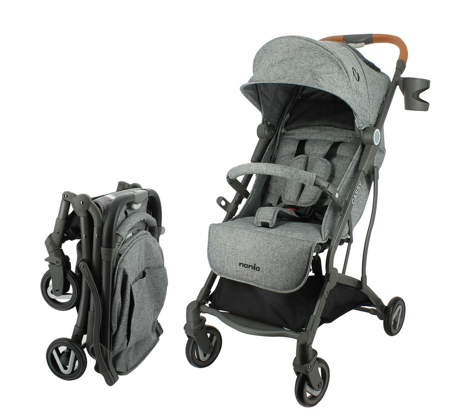 Cassy - Kinderwagen - 6 tot 36 maanden - Licht en wendbaar - Grijs