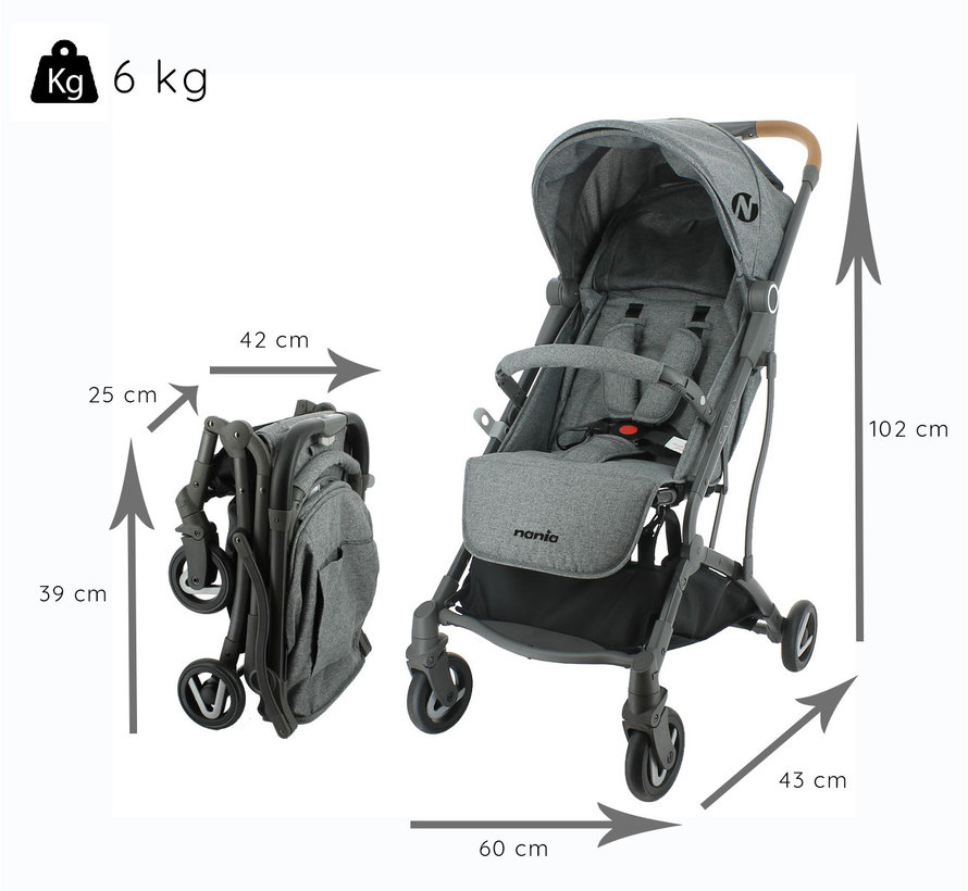 Cassy - Pushchair - 6 to 36 months - Light and manoeuvrable - Grey