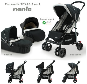 Nania Texas 2 in 1 Kinderwagen - Inclusief groep 0+ autostoel - Inclusief Reiswieg 0 tot 6 maanden