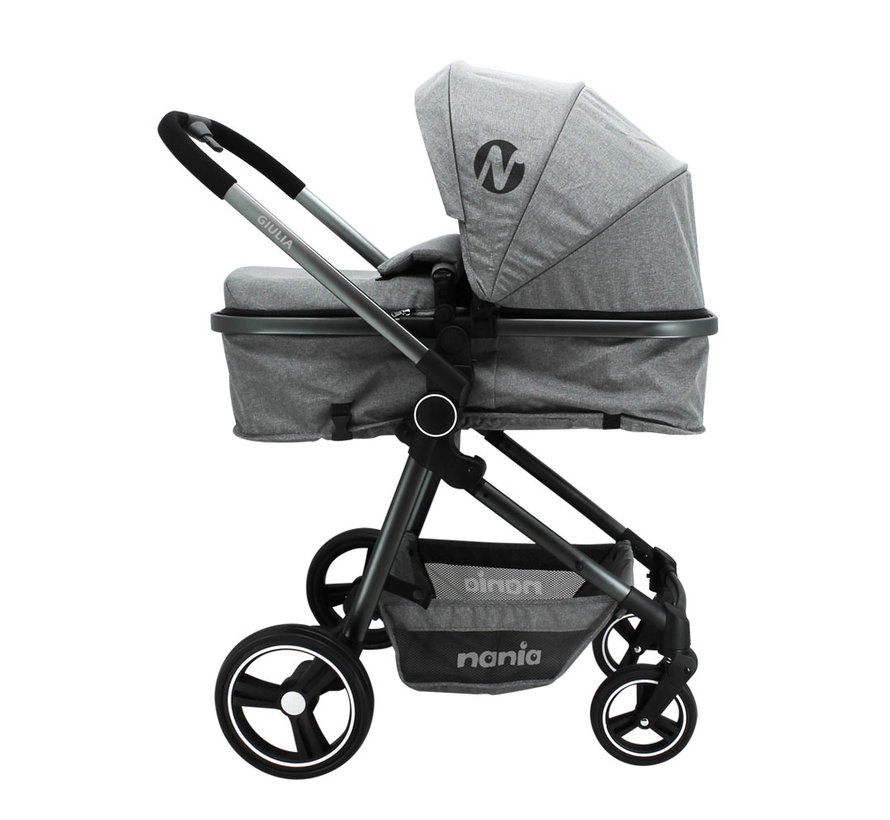 GIULIA 3 in 1 Combi Wandelwagen - BEONE Autostoel (grp 0+) 4 sterren ANWB - Luiertas en regenhoes