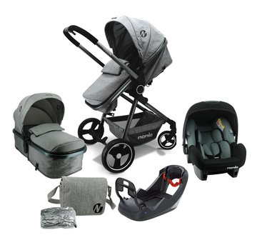 Nania GIULIA 3 in 1 Combi Wandelwagen - BEONE Autostoel 4 sterren ANWB - incl. Base - Incl. Luiertas en regenhoes