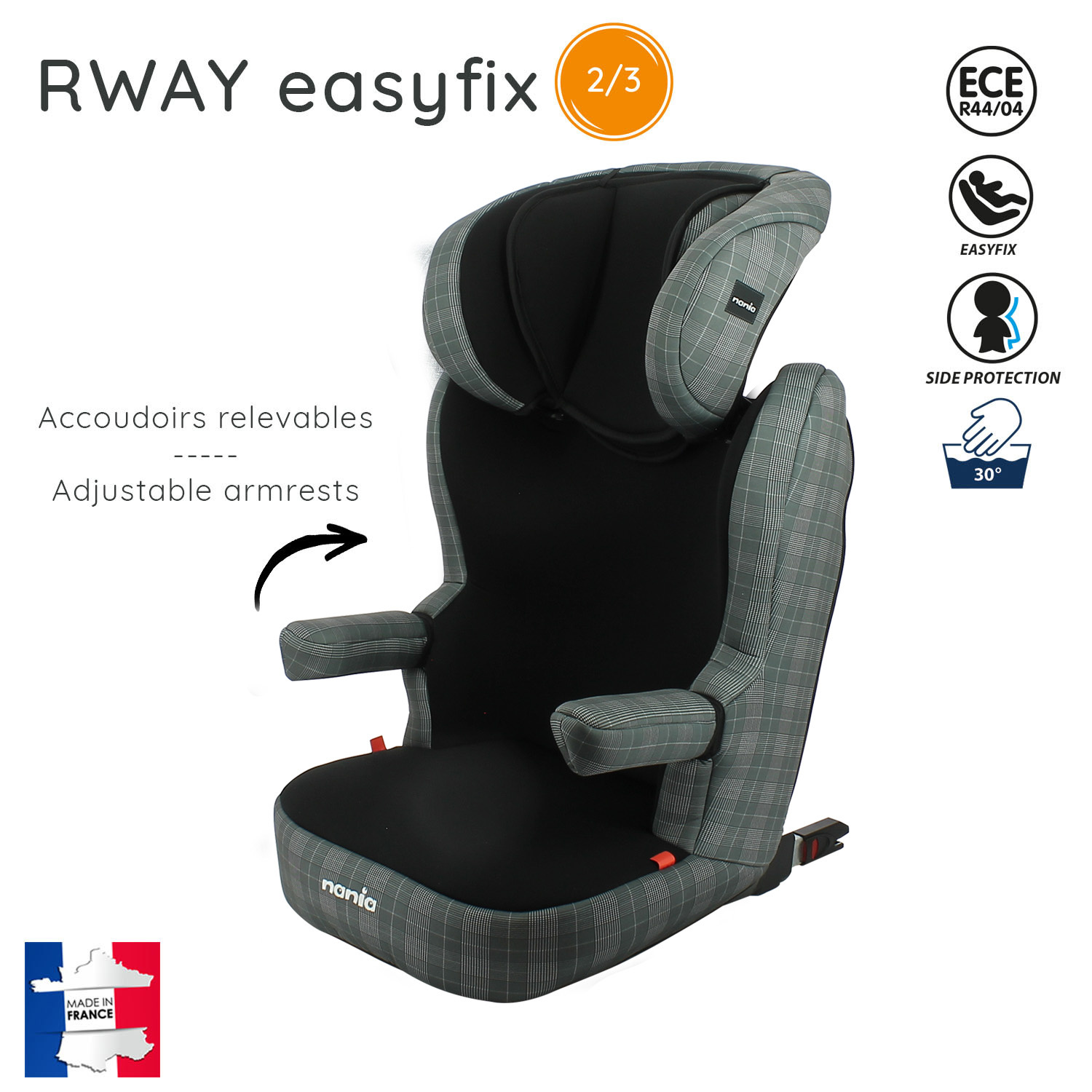 aankunnen Amfibisch financieel Nania R-Way easyfix LONDON Style | Isofix autostoel groep 2 3 - Autostoeltje .nl