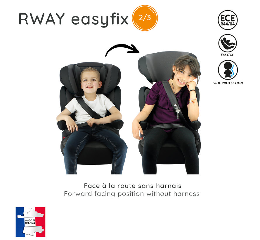 R-Way LONDON - Highback Isofix booster Group 2 and 3 - Black, Grey