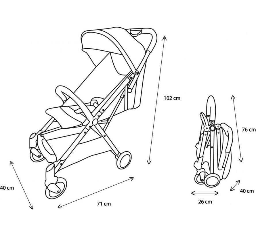 ORLA - Kompaktkinderwagen - von 0 bis 36 Monate - Automatisch klappbar