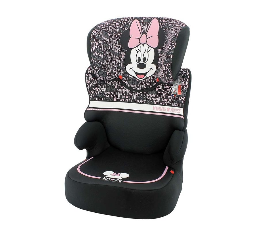Befix Minnie Mouse Typo - Car seat  Group 2 and 3 - 15 to 36 Kg - Black, Pink