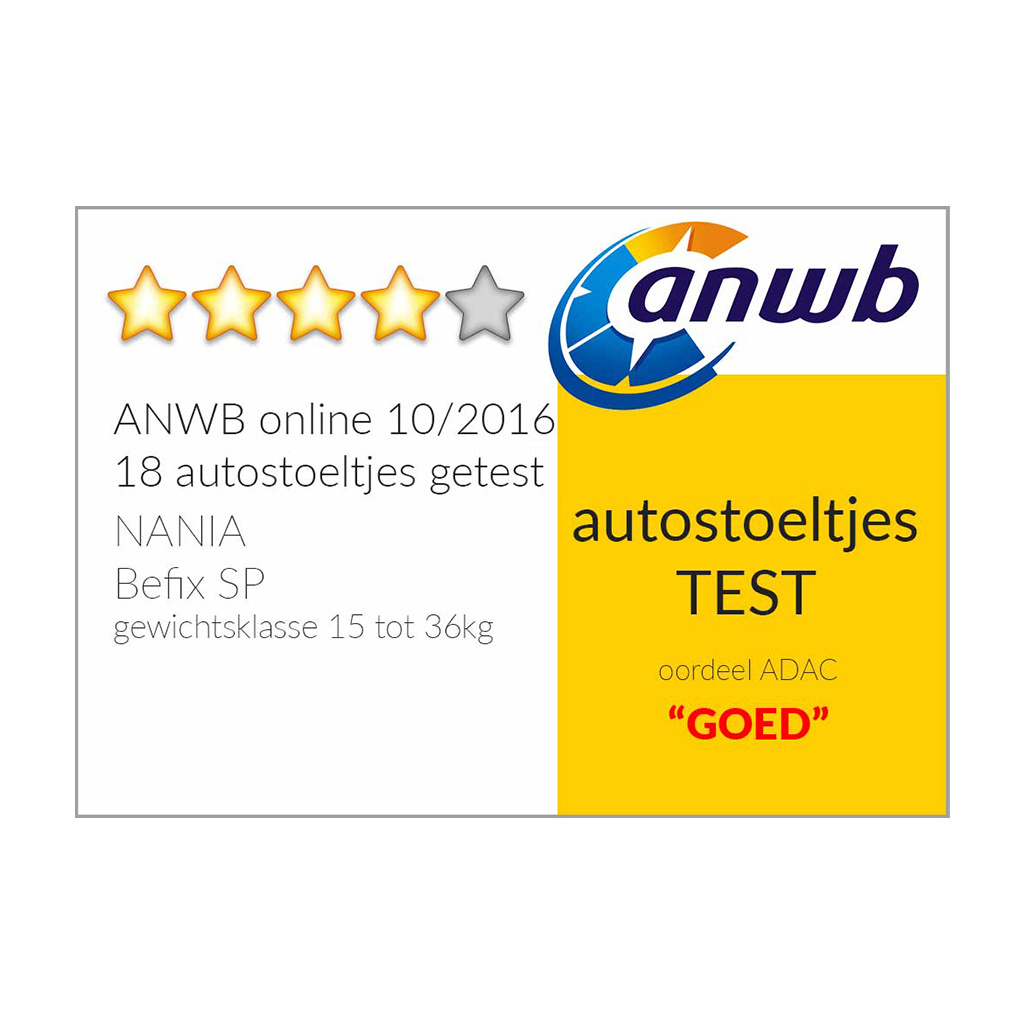 Goed getest autostoeltje kopen? Nania Befix 4 sterren in ANWB test - Autostoeltje.nl