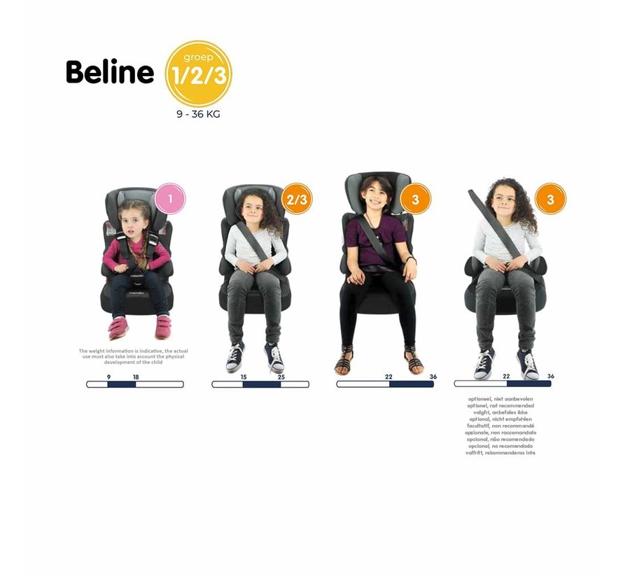 Beline Luxe - Kinderautositz Gruppe 1 2 3 - 9 bis 36 kg