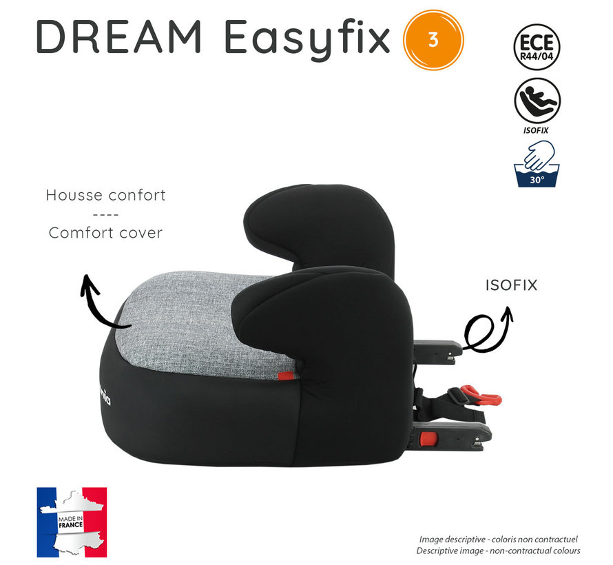 Dream Easyfix - Isofix zitverhoger - Ong. vanaf 4 jaar (vanaf 22 kg) - Comfortabel, breed en hoge zit