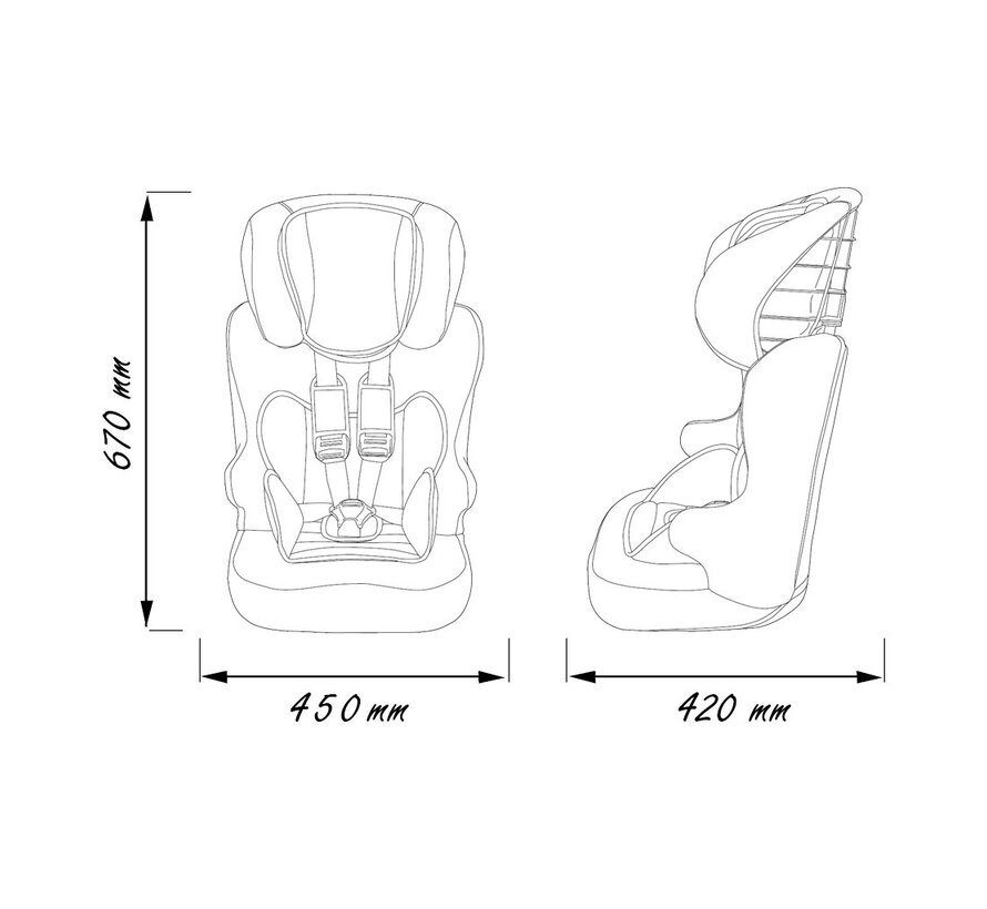 Autostoel Racer - Meegroei autostoel - groep 1/2/3 - ong. vanaf 1 tot 10 jaar ( 9 tot 36 kg )