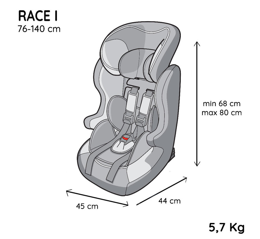 RACE-i growth car seat - i-Size - Child height from 76 to 140 cm - from approx. 1 year - Adventure