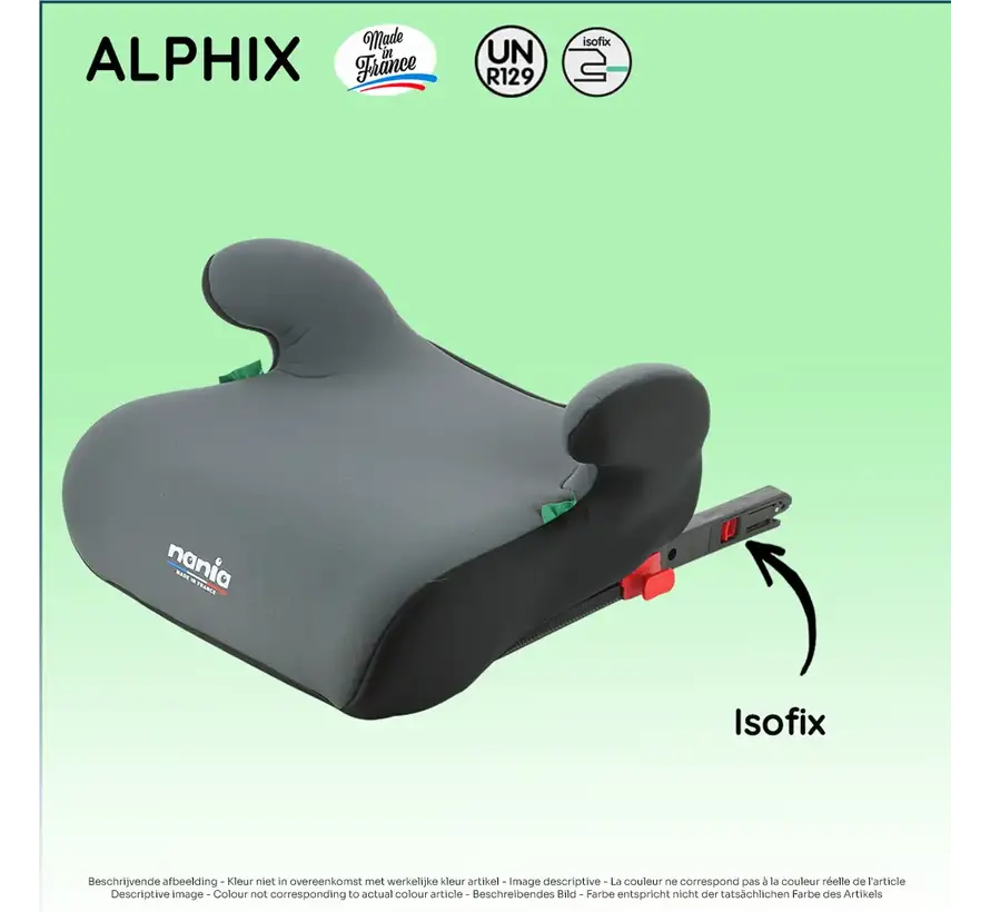 ALPHIX Adventure - isofix Sitzerhöhung - i-Size - Körpergröße des Kindes von 126 bis 150 cm - ab ca. 6 Jahren - ECE R129/03