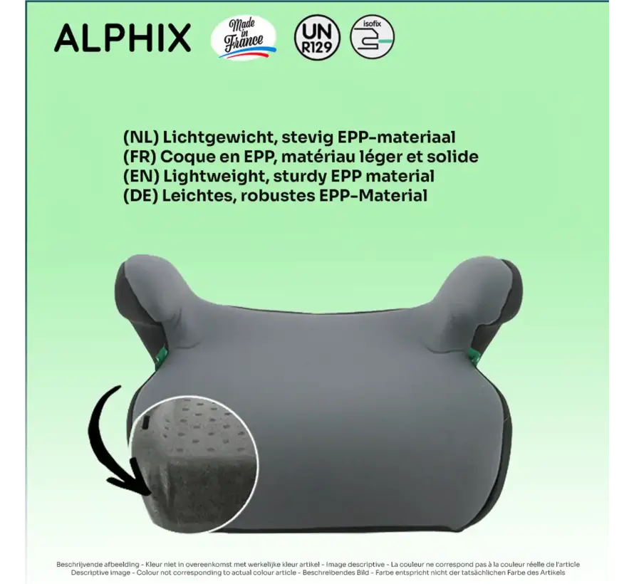 ALPHIX Adventure - isofix car booster seat - i-Size - height of child from 126 to 150 cm - from approx. 6 years old - ECE R129/03