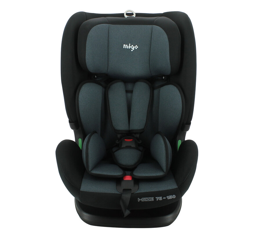 ISKO - Isofix autostoel - i-Size - Lengte kind van 76 tot 150 cm  - vanaf 15 maanden tot 12 jaar - Comfort stof grijs