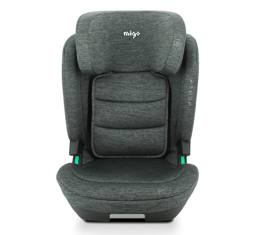 MYLO - isofix autostoel - i-Size - lengte kindje vanaf 100 cm (ong. 4 jaar) - ECE R129 - Grijs