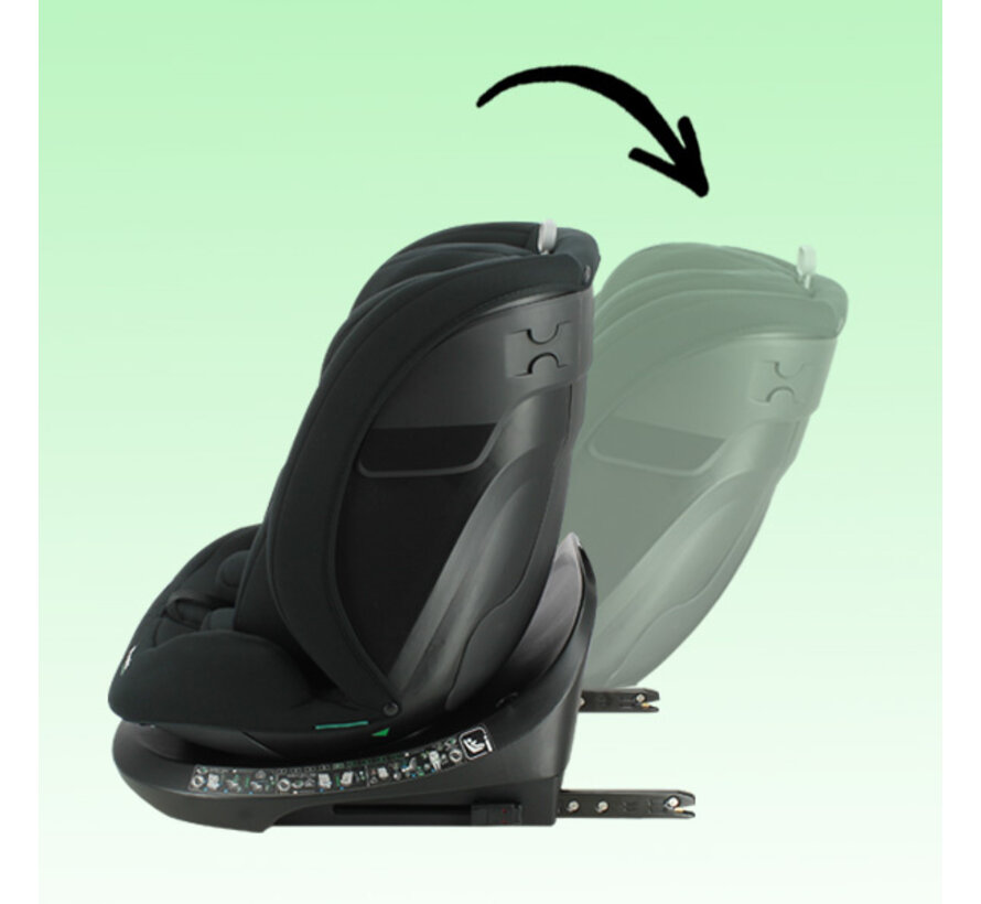 PHOENIX - Isofix car seat - 360° swivel - i-Size - Child height from 40 to 150 cm - from birth to 12 years - Comfort fabric Black