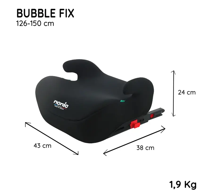 BUBBLE FIX - Isofix Booster seat - i-Size - height of child 126-150 cm - car belt attachment