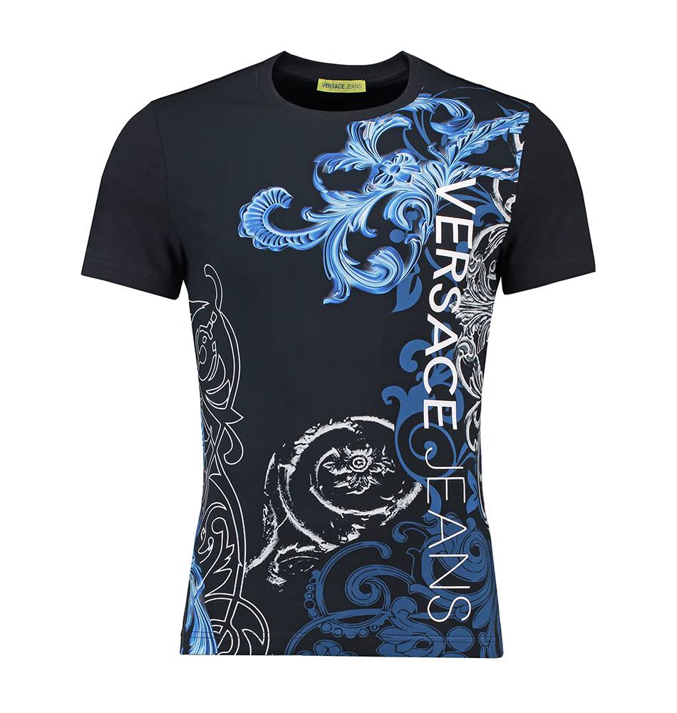 Versace Jeans Extra Slim T-Shirt Print Black bestellen? - Cosmic Cowboys