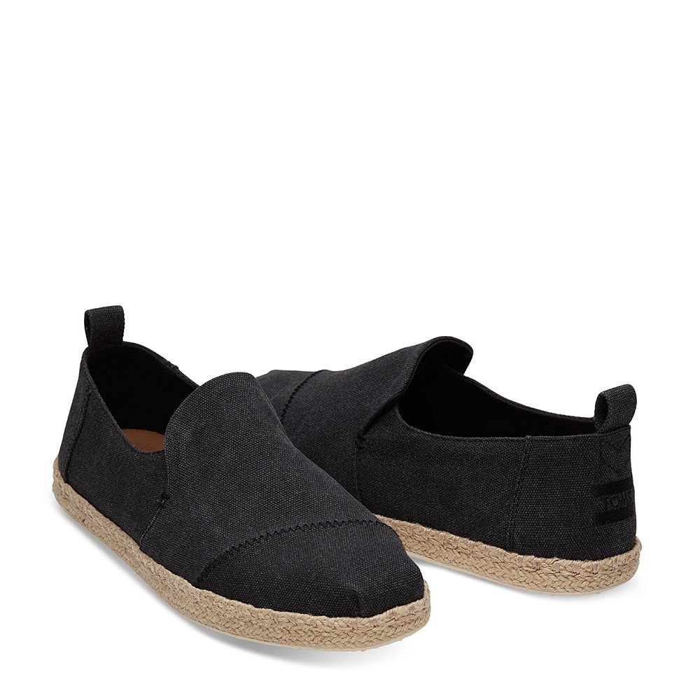 Toms Dames Espadrilles Zwart kant espadrille | Van den Assem
