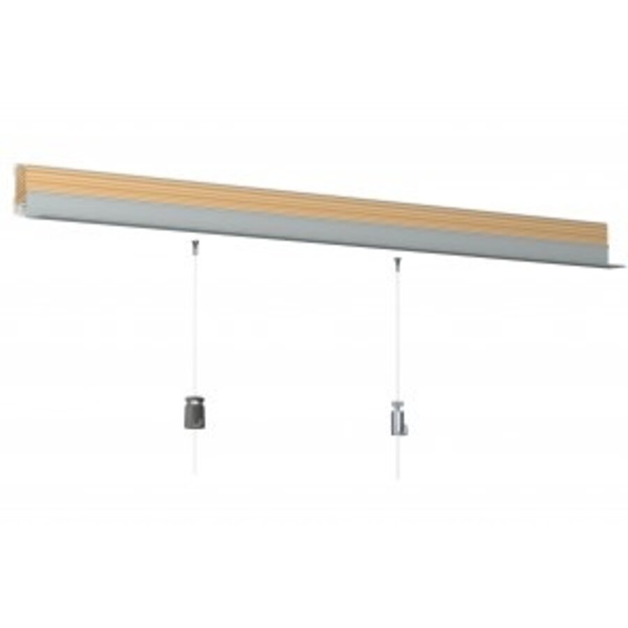 Artiteq Art Strip, zwarte kantlat met schilderij ophangsysteem voor montage op de wand, lengte 3 meter.-4