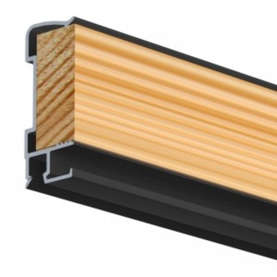 Artiteq Art Strip, zwarte kantlat met schilderij ophangsysteem voor montage op de wand, lengte 3 meter.-2