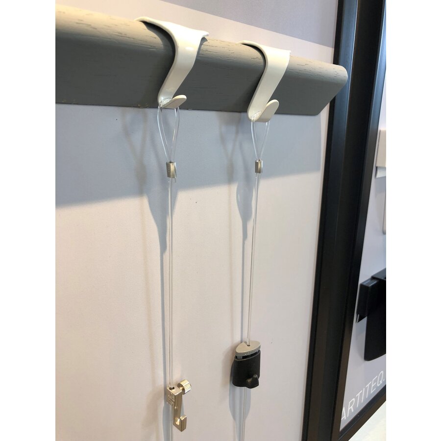 Ophanghaak voor op een muurlijst met een dikte van 20 mm, kleur wit-4