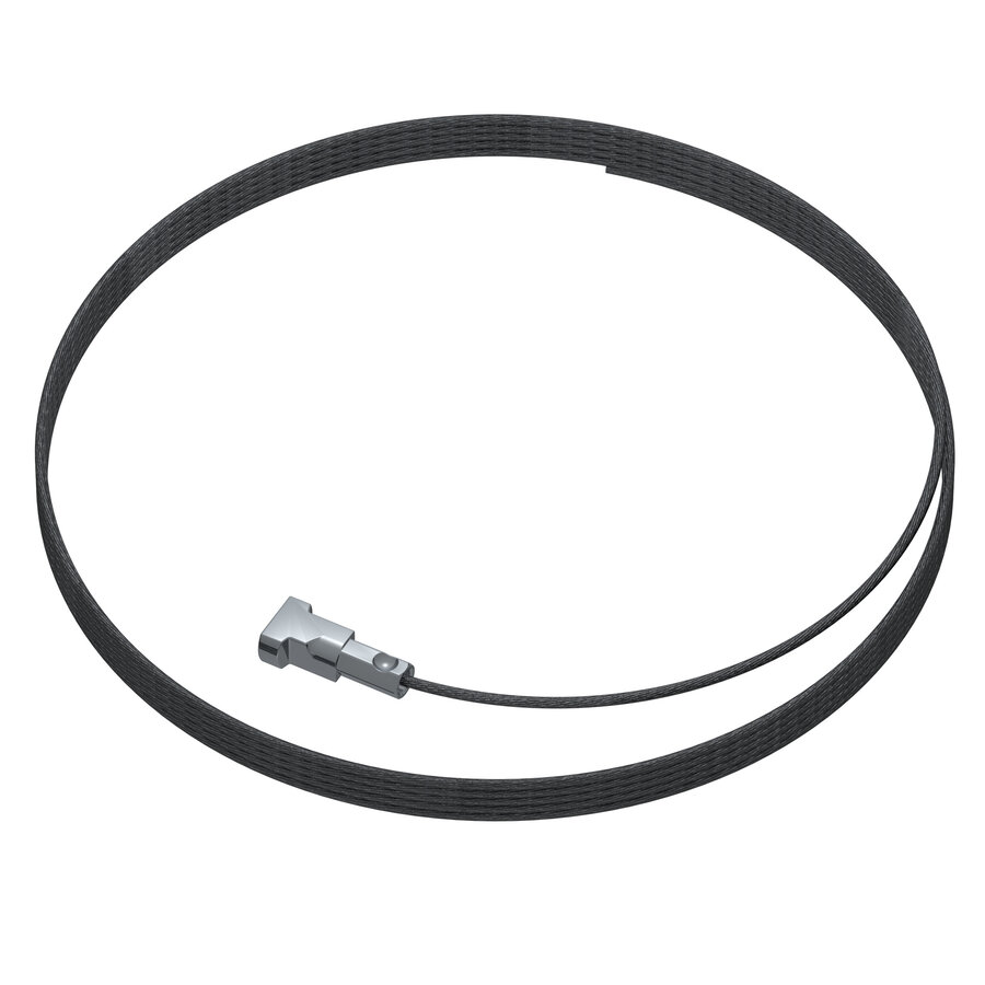 Artiteq 1 mm. staaldraad zwart met Twister, 3 lengtes: 150, 200 of 300 cm.-2