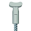 Artiteq  Artiteq 2 mm. staaldraad met Solid Slider in 5 lengtes: 150, 200, 250, 300 en 500 cm.
