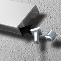 thumb-Artiteq 2 mm. staaldraad met Solid Slider in 5 lengtes: 150, 200, 250, 300 en 500 cm.-5