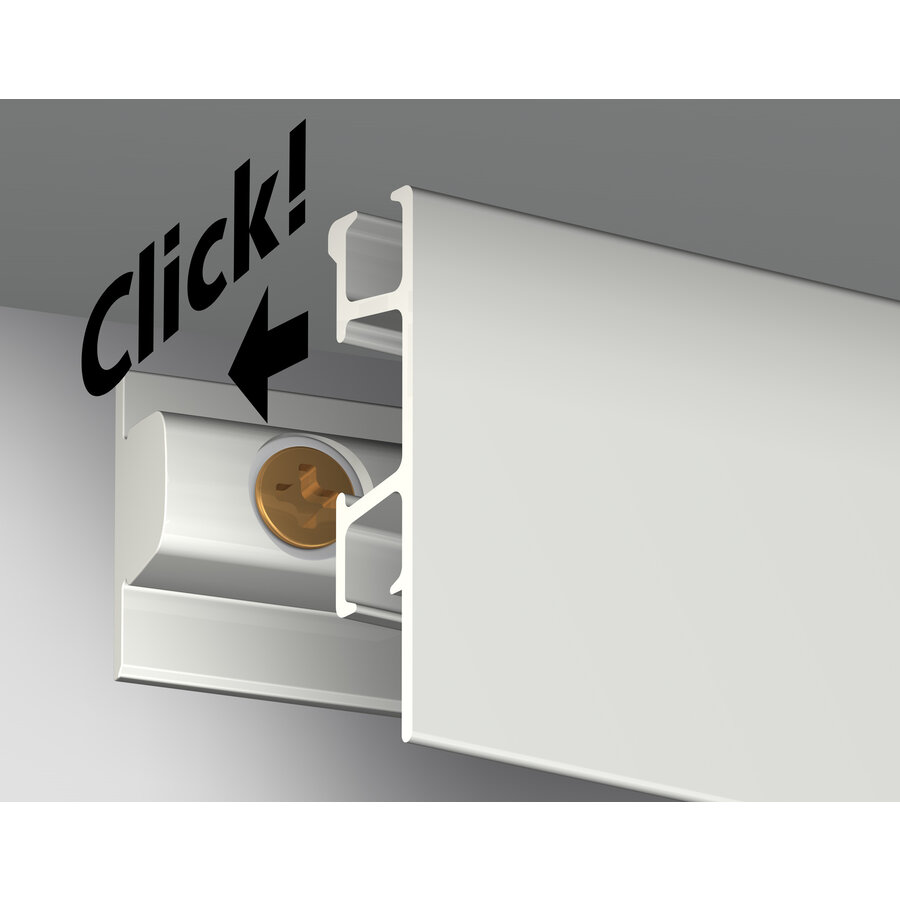 Artiteq Click Rail Pro wit-primer RAL 9016, schilderij-ophangsysteem voor zwaardere belasting, max 50 kg. 5 lengtes van 2 meter.-5
