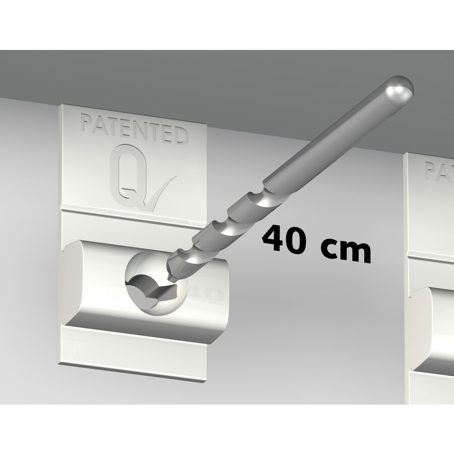 Artiteq Click Rail Pro.  Zwaarder uitgevoerd schilderij ophangsysteem, belastbaar tot 50 kg. /m. Kleur RAL 9016 overschilderbaar-3