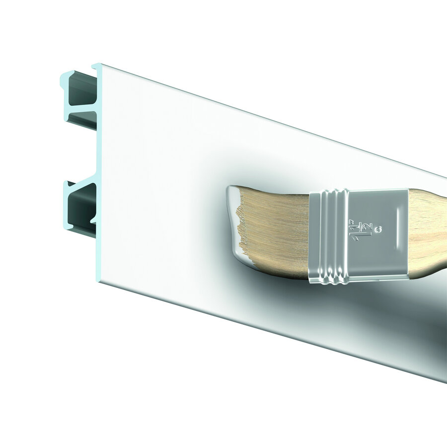 Artiteq Click Rail Pro wit-primer RAL 9016, schilderij-ophangsysteem voor zwaardere belasting, max 50 kg. 5 lengtes van 2 meter.-7