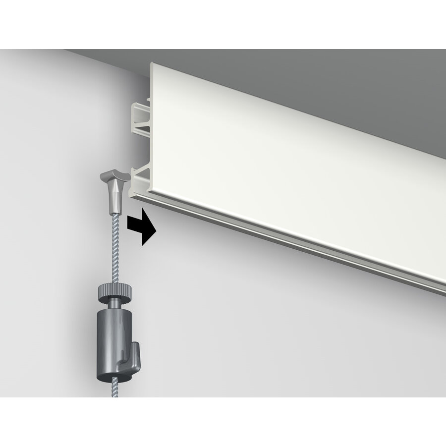 Artiteq Click Rail Pro geborsteld aluminium, Schilderij-ophangsysteem voor zwaardere belasting, max. 50 kg/m. 5 lengtes van 2 meter.-6