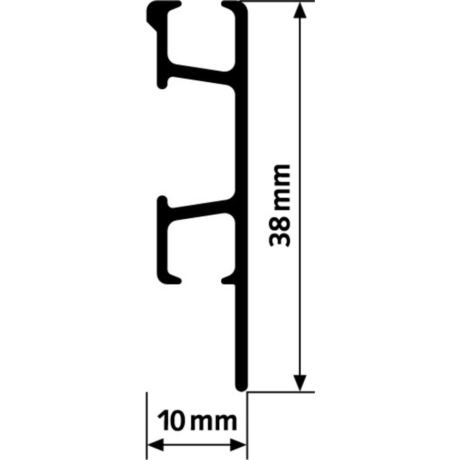 Artiteq Click Rail Pro geborsteld aluminium, Schilderij-ophangsysteem voor zwaardere belasting, max. 50 kg/m. 5 lengtes van 2 meter.-2