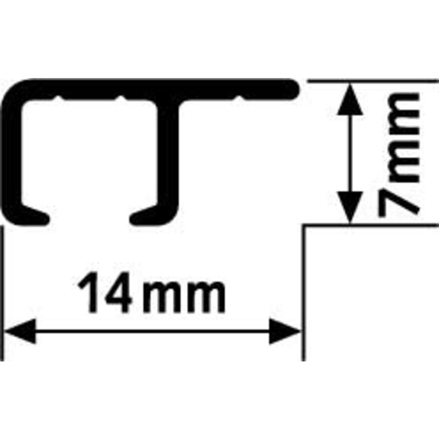 Top Rail.  Schilderij ophangsysteem voor montage aan de kantlat van een systeemplafond. zwart geanodiseerd-3