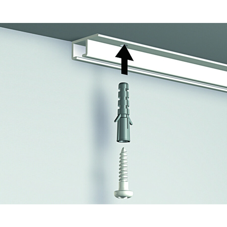 Artiteq Top Rail in aluminium kleur, schilderij-ophangsysteem voor systeemplafonds, 10 lengtes van 2 meter.-5