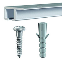 thumb-Artiteq Top Rail in aluminium kleur, schilderij-ophangsysteem voor systeemplafonds, 10 lengtes van 3 meter.-4
