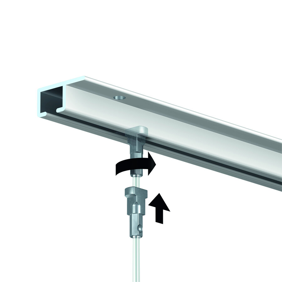 Artiteq Top Rail in aluminium kleur, schilderij-ophangsysteem voor systeemplafonds, 10 lengtes van 3 meter.-6
