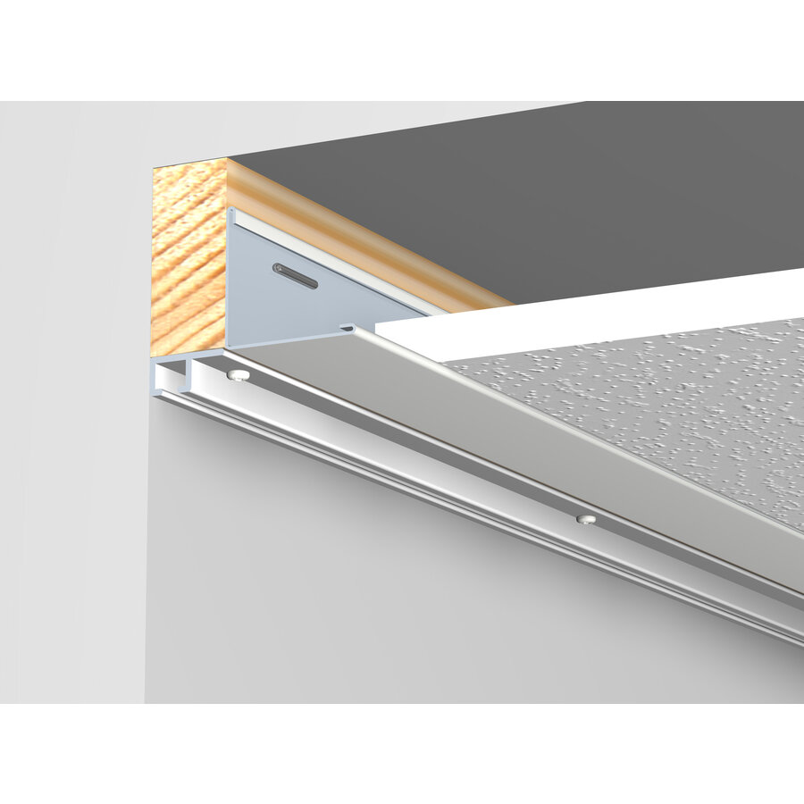 Artiteq Top Rail wit, schilderij-ophangsysteem voor systeemplafonds, 5 lengtes van 3 meter.-4