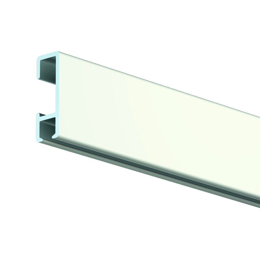 Artiteq Click Rail wit-RAL 9010, Schilderij ophangsysteem voor aan de wand. belastbaar tot 20 kg/m. 5 lengtes van 2 meter.-3