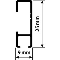 thumb-Artiteq Click Rail wit-RAL 9016 primer, schilderij ophangsysteem voor aan de wand. belastbaar tot 20 kg/m. 5 lengtes van 3 meter.-3