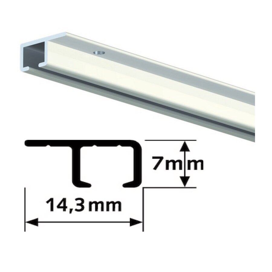 Artiteq Top Rail wit, schilderij-ophangsysteem voor systeemplafonds, 5 lengtes van 2 meter.-2